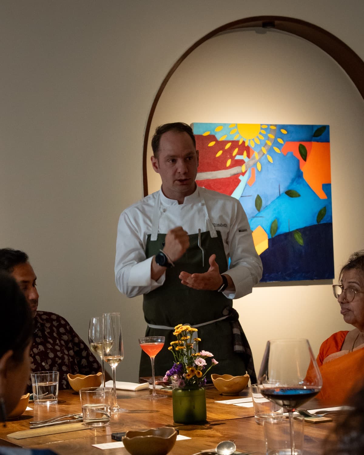Chef Jason addressing diners at Cap Karoso